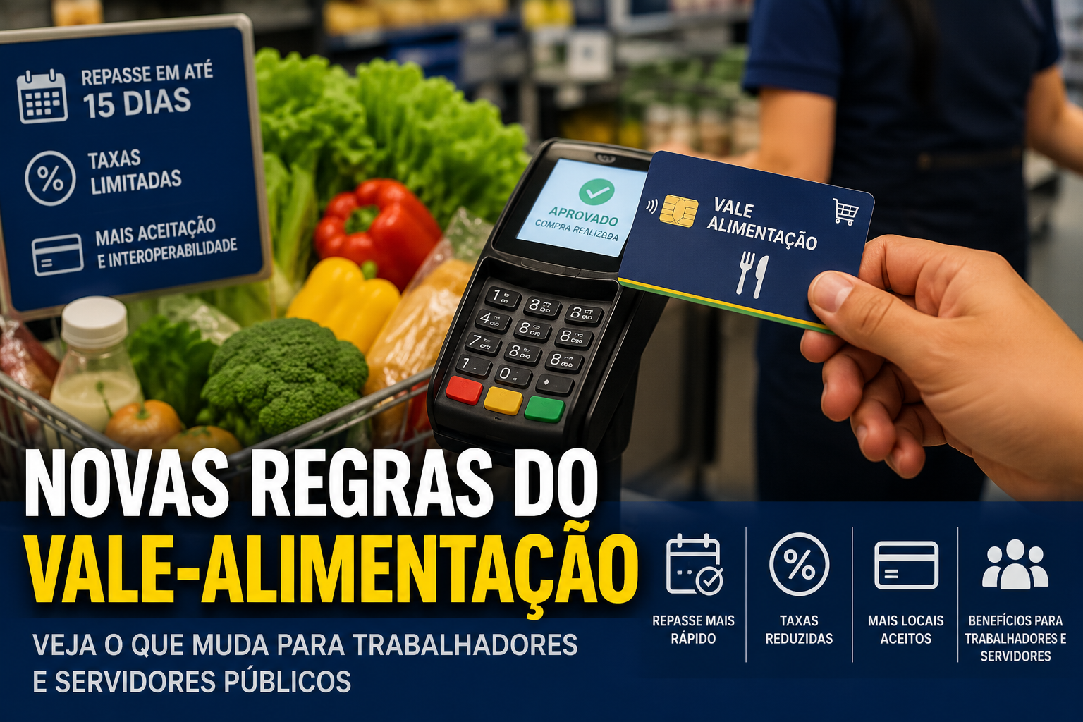 Novas regras do vale-alimentação e vale-refeição já estão em vigor; veja o que muda Novas regras do vale-alimentação e vale-refeição já estão em vigor; veja o que muda